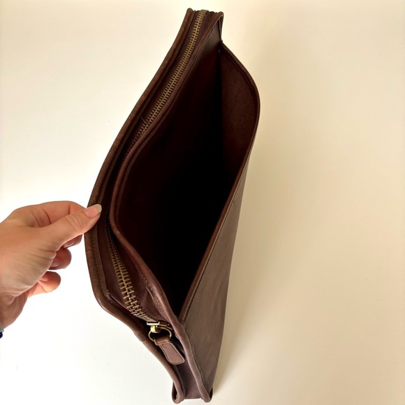 Coach vintage Rich Brown Leather Laptop Document Sleeve portfolio bag - Picture 4 of 14